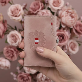 Adler Slim Wallet aus Echtleder mit Spiegel, Münzfach & RFID-Schutz