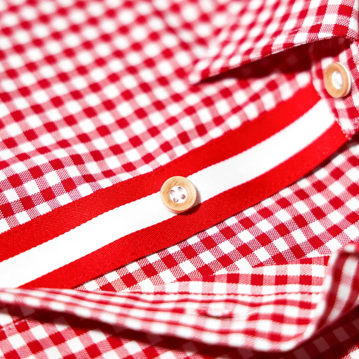 Knopf Trachtenhemd #Farbe_Rot-Kariert