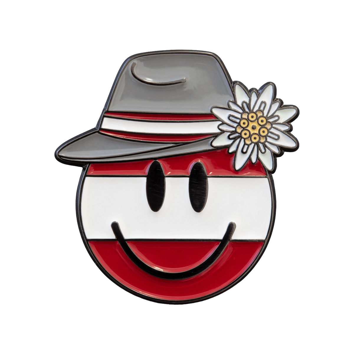 Kult Smiley Anstecknadel Edelweiß