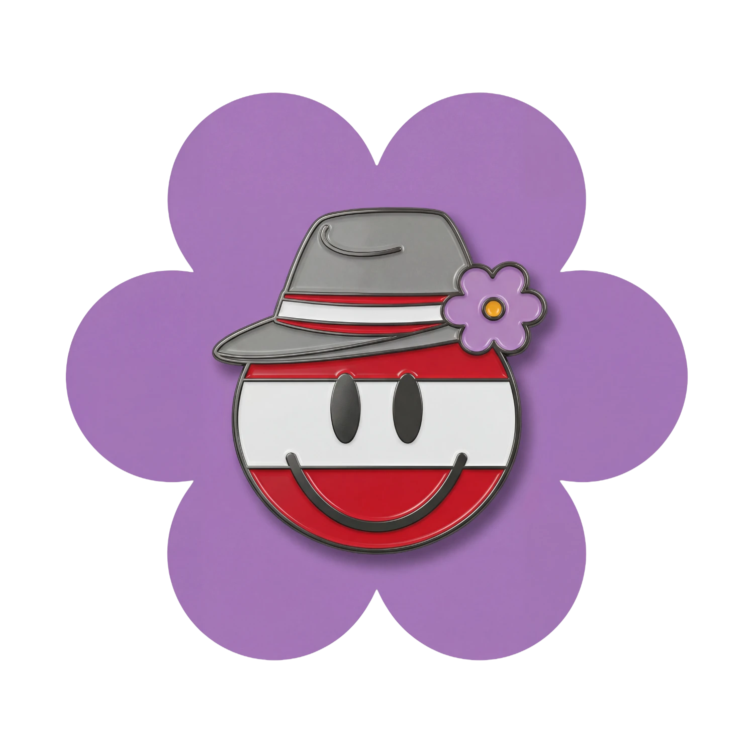 Kult Smiley Blume Frühling Anstecker