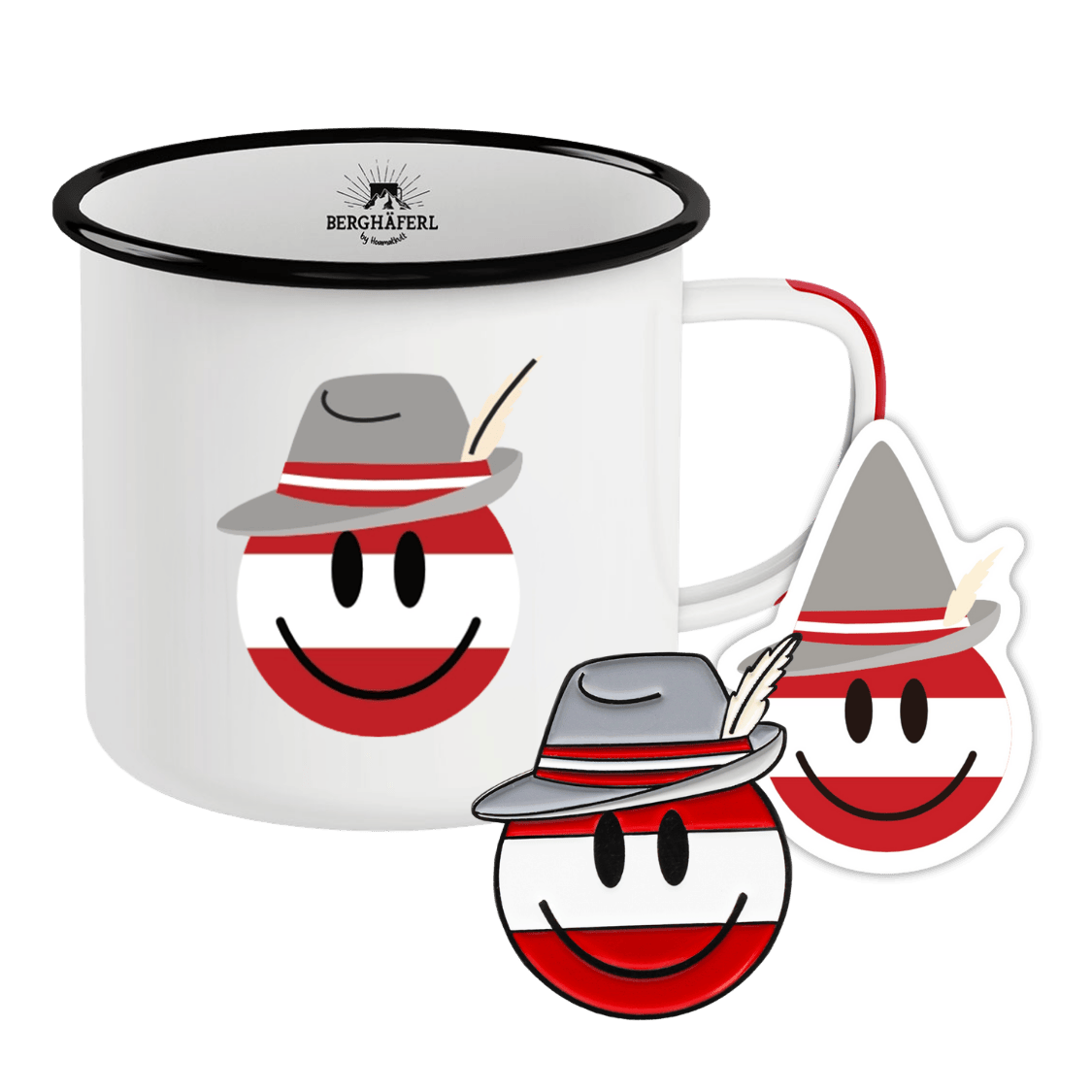 Kult Smiley Tasse Sticker Ansteckpin