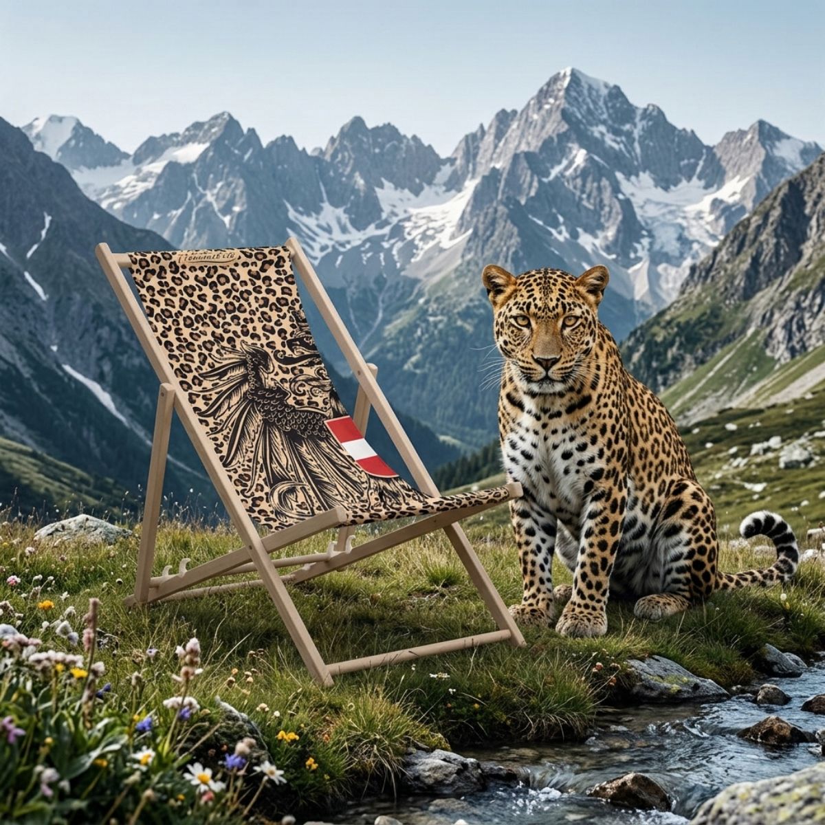 Leo Österreich Adler Liegestuhl - Leoparden Trend-Design
