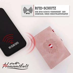 Adler Slim Wallet aus Echtleder mit Spiegel, Münzfach & RFID-Schutz