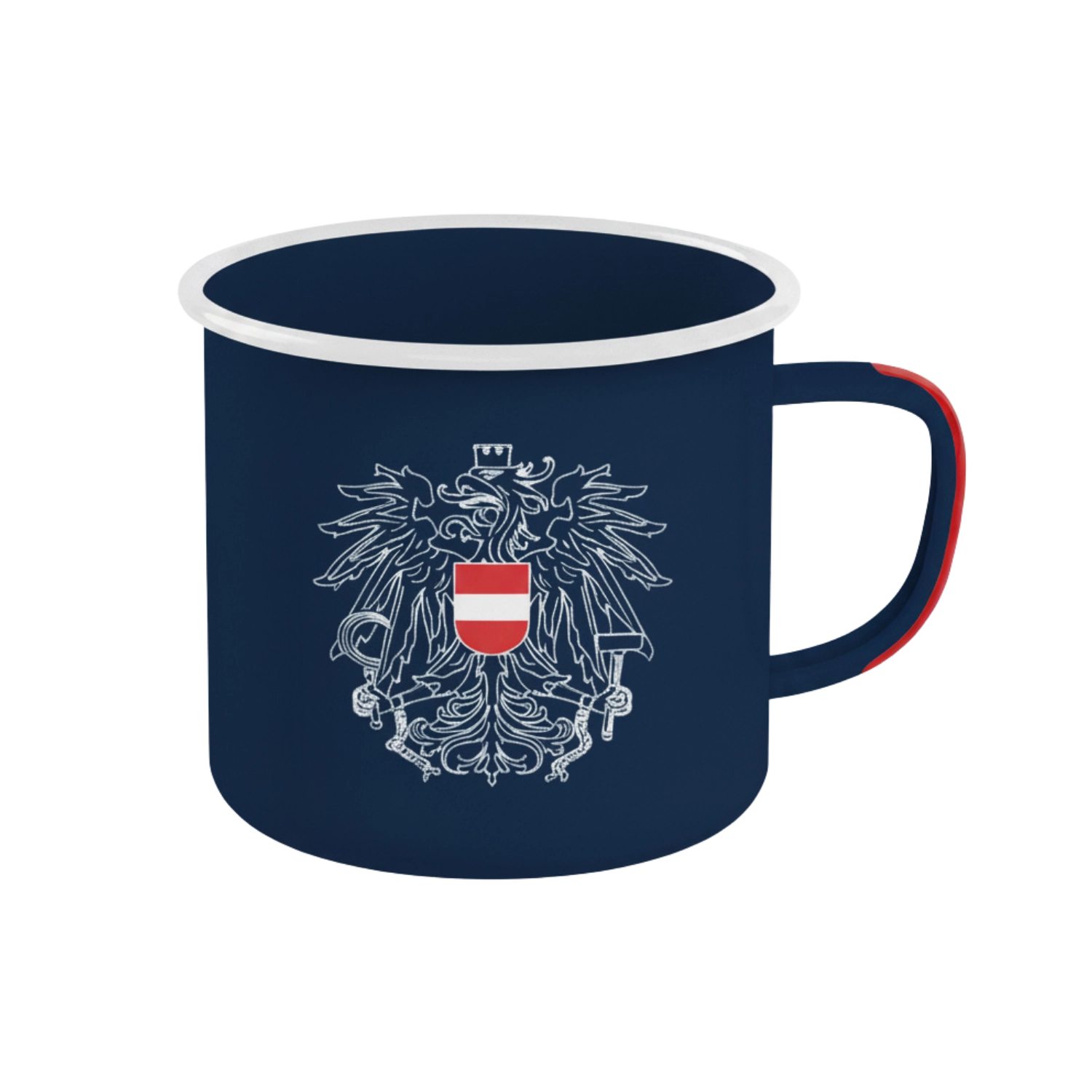 Österreich Adler Emaille Tasse dunkelblau