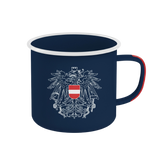 Österreich Adler Emaille Tasse dunkelblau