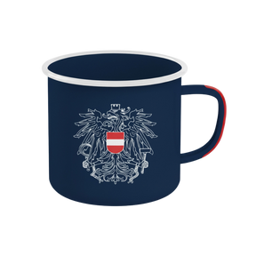 Österreich Adler Emaille Tasse dunkelblau