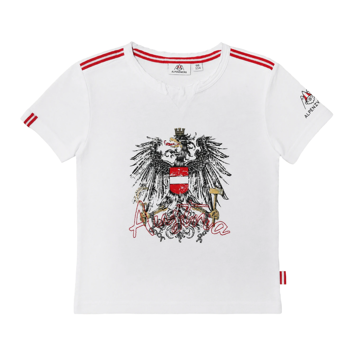 Österreich Adler Flammgarn Kinder T-Shirt #Farbe_Weiß