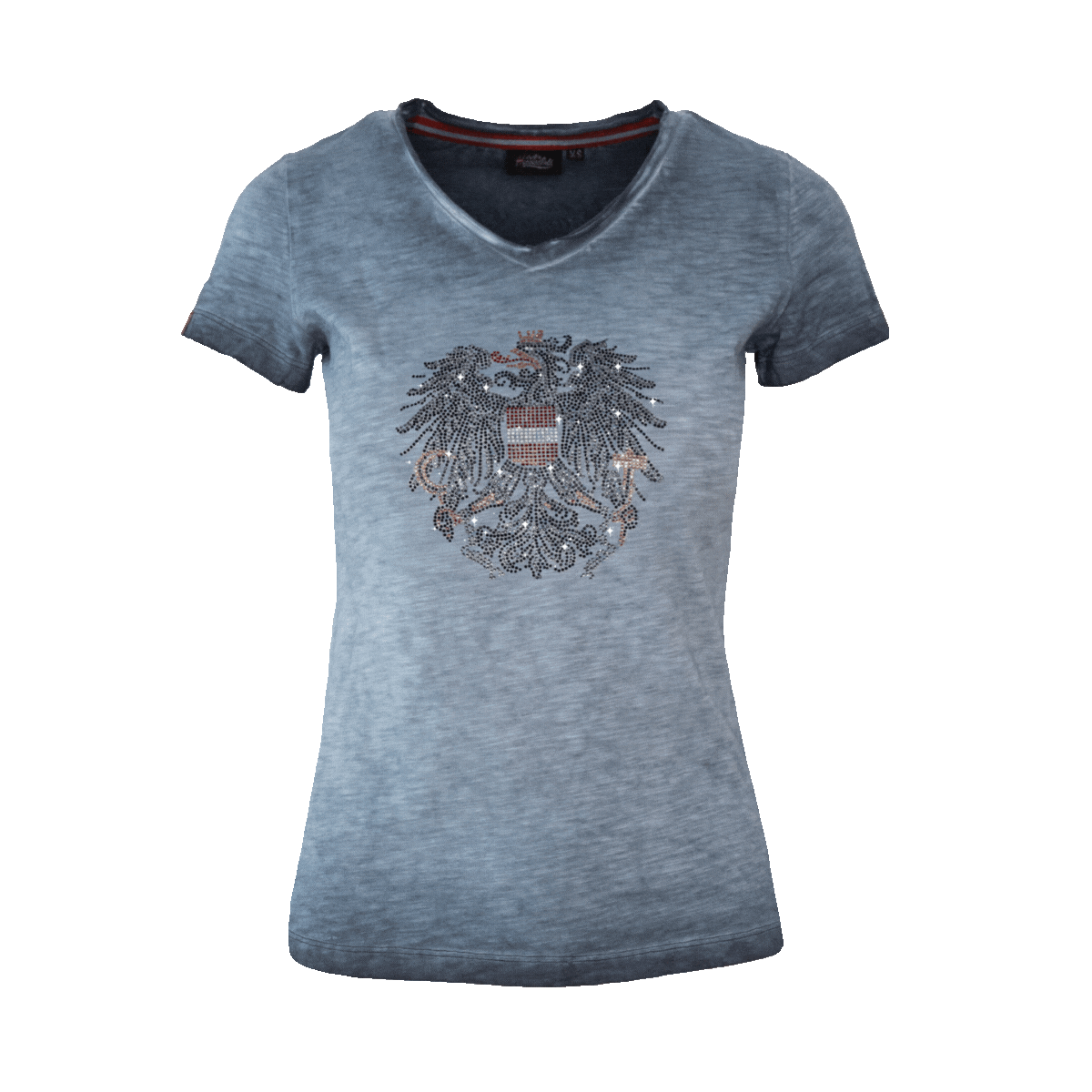 Österreich Adler Glitzer T-Shirt Damen dunkelblau #Farbe_Dunkelblau
