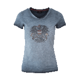 Österreich Adler Glitzer T-Shirt Damen dunkelblau #Farbe_Dunkelblau