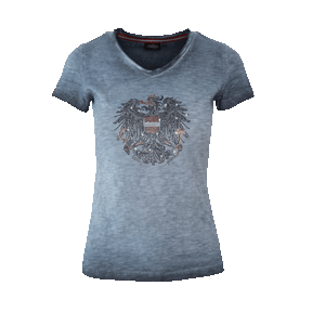 Österreich Adler Glitzer T-Shirt - Granitblau