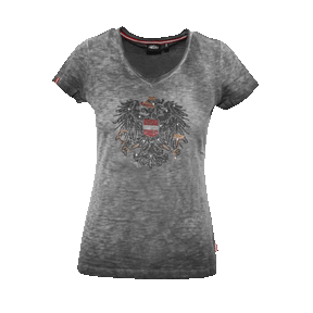 Österreich Adler Glitzer T-Shirt - Anthrazit