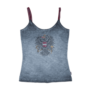 Österreich Adler Glitzer Top Damen blau