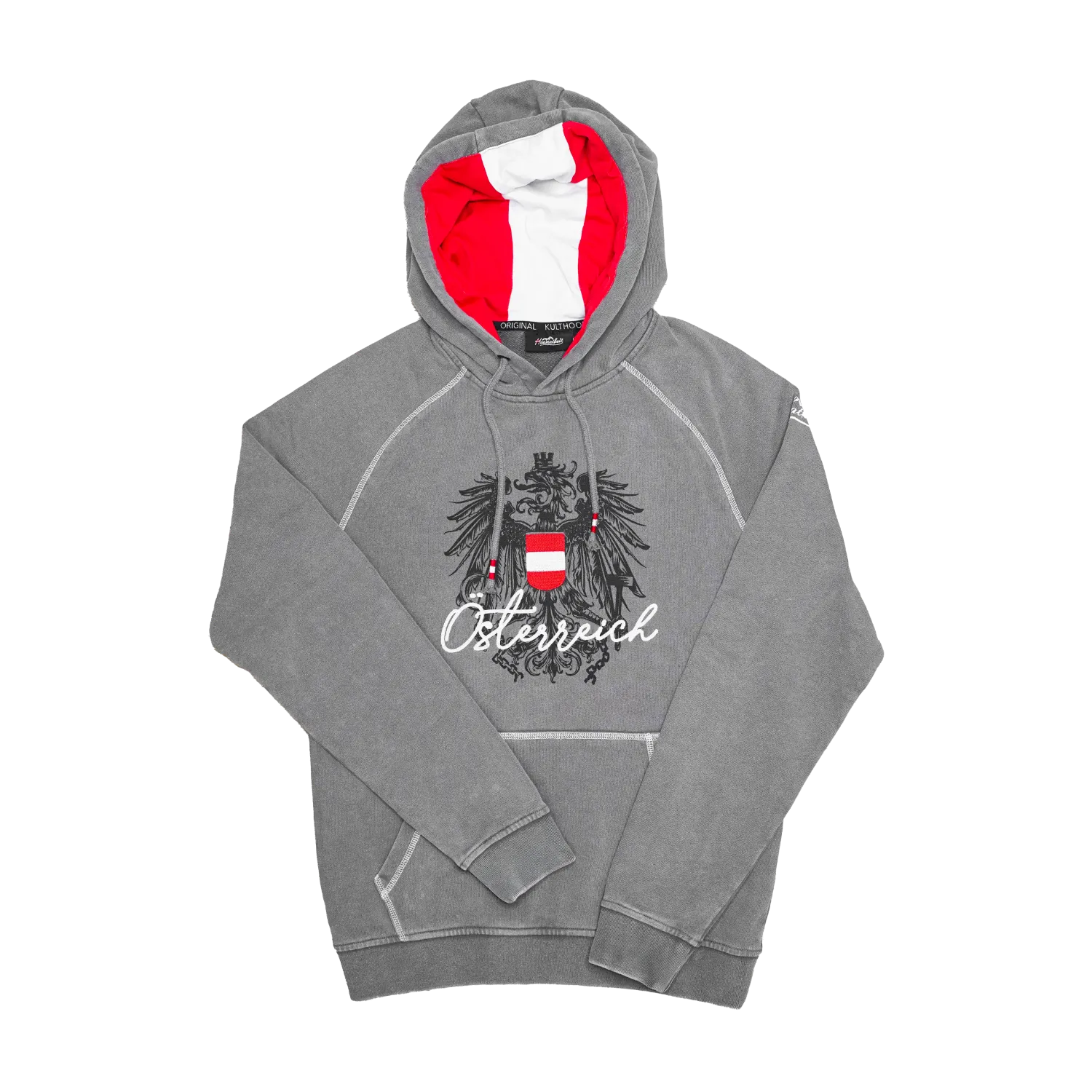 Österreich Adler Vintage Hoodie - Hellgrau