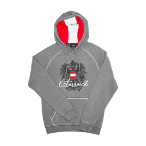 Österreich Adler Vintage Hoodie - Hellgrau