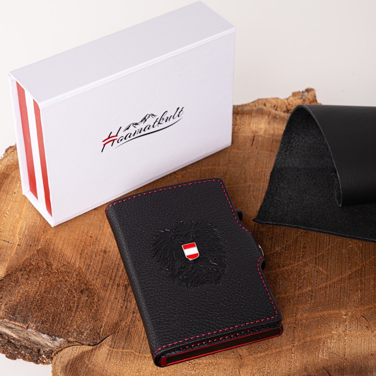 Österreich Adler Kartenhalter Geldtasche Schwarz #Farbe_Schwarz Struktur