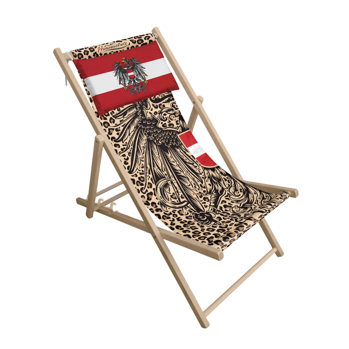 Österreich Adler Leo Design Liegestuhl mit Kissen