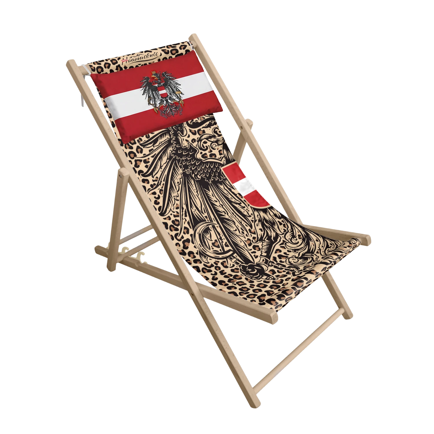 Österreich Adler Leo Design Liegestuhl mit Kissen