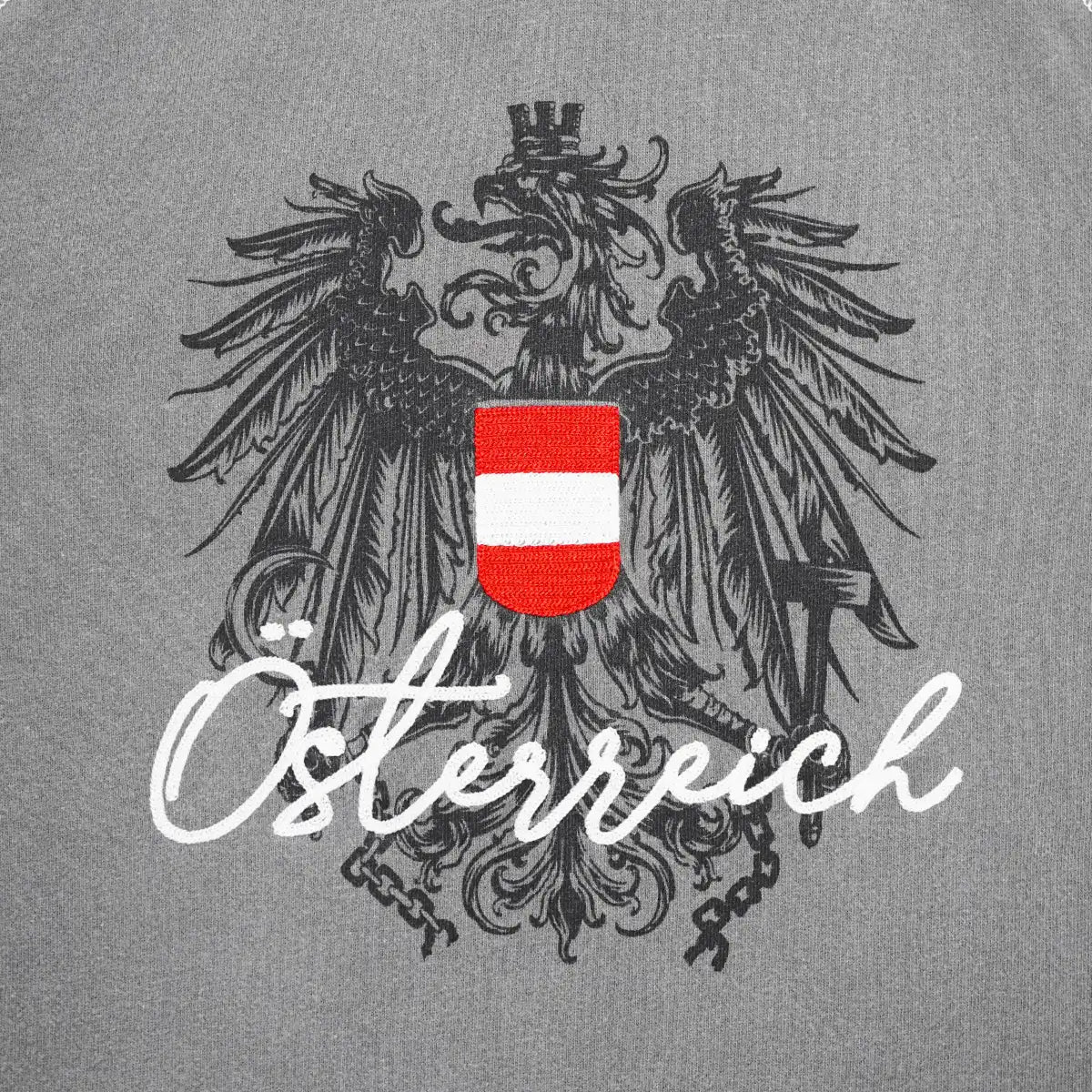 Österreich Adler Vintage Hoodie - Hellgrau