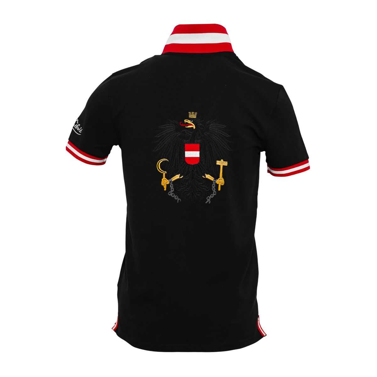 Österreich Adler Polo Shirt schwarz #Auswahl_Mit Rückenstick