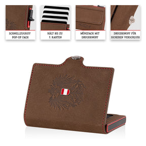 Adler Smart Wallet Bifold mit Karten-Pop-Up Funktion aus Echtleder