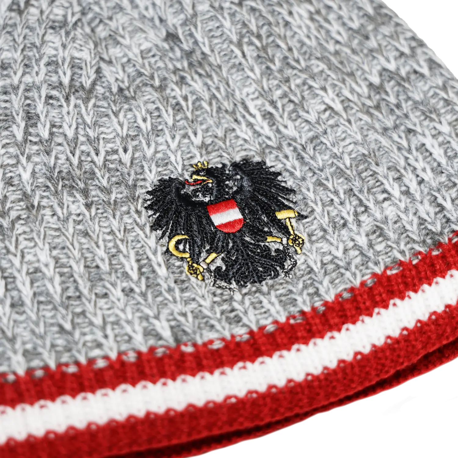 Österreich Adler Stickerei Wintermütze #Farbe_Grau
