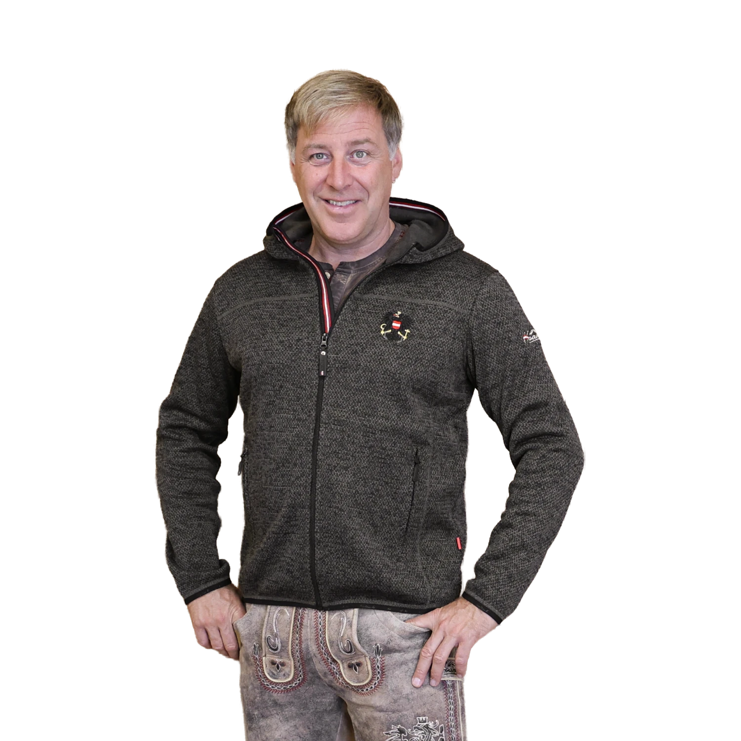 Österreich Kultjacke mit Kapuze - Strickoptik