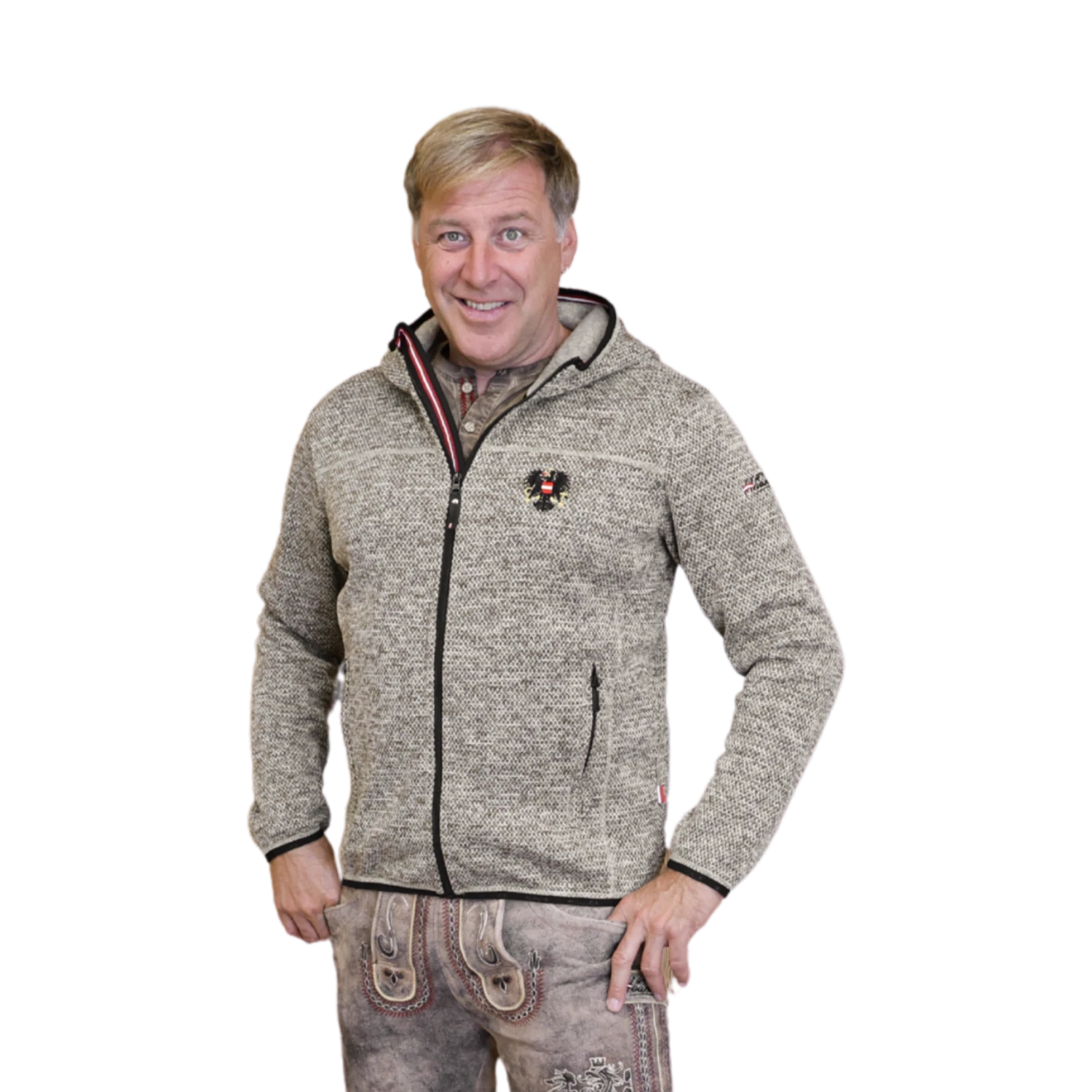 Österreich Kultjacke mit Kapuze - Strickoptik