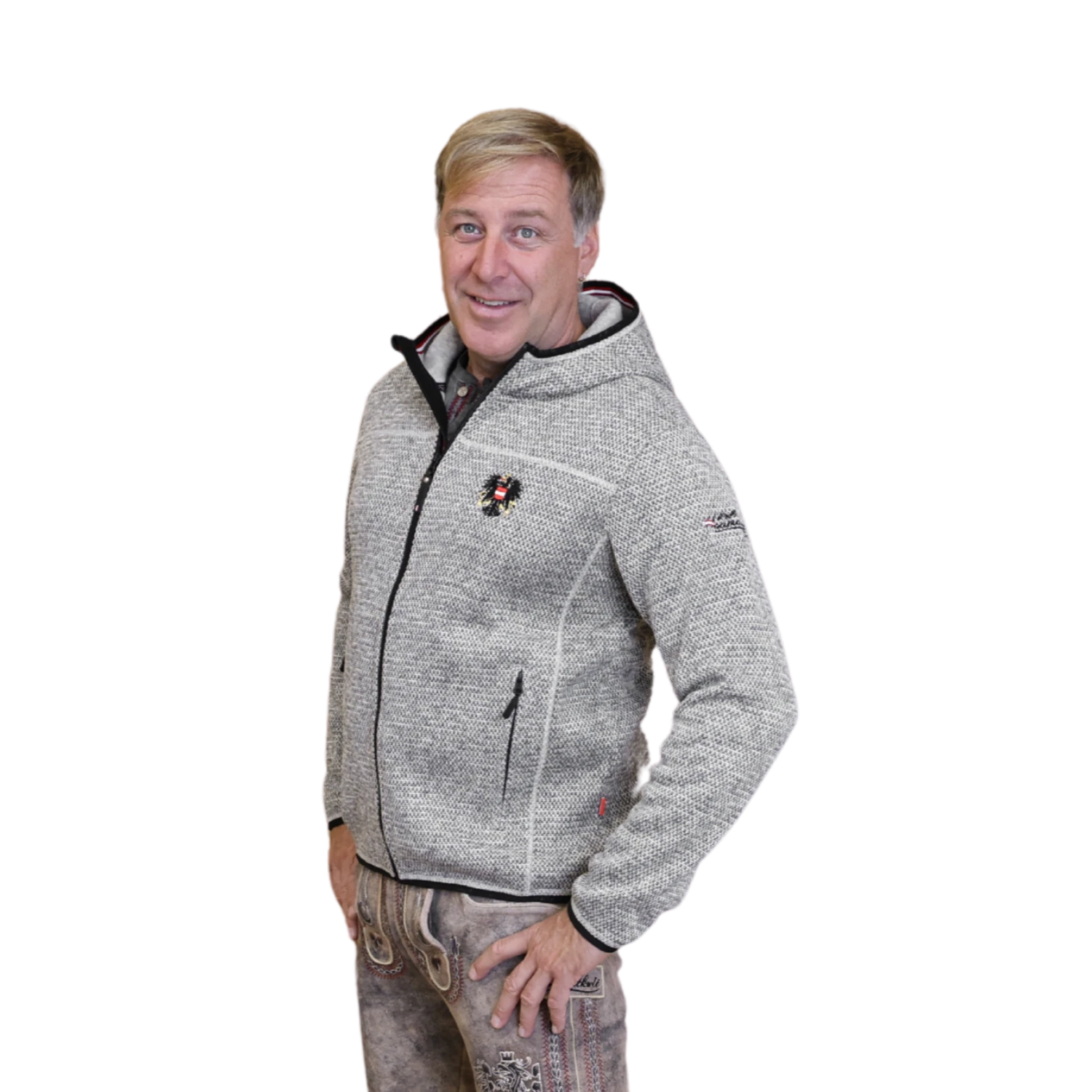 Österreich Kultjacke mit Kapuze - Strickoptik