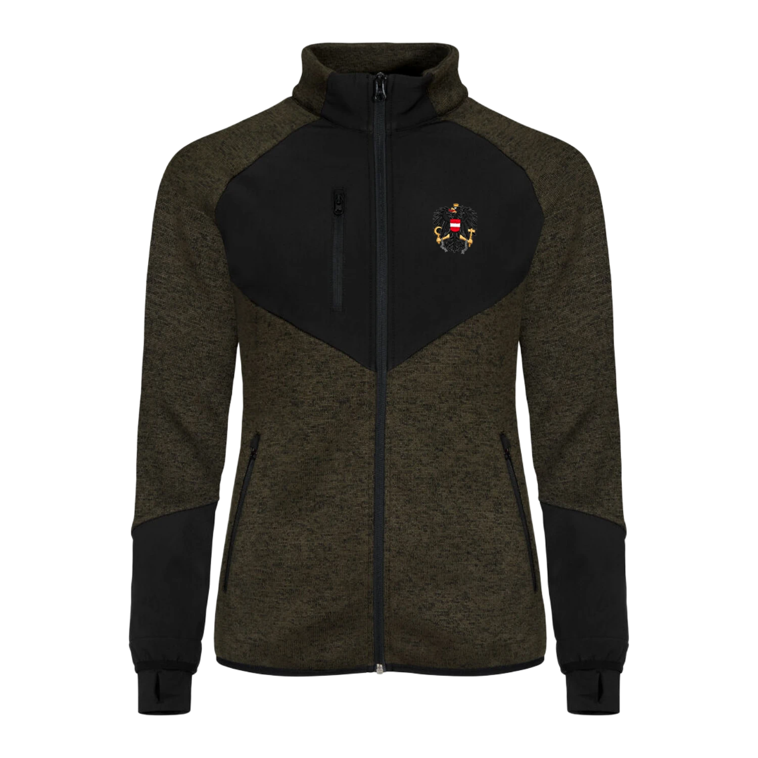 Österreich Adler Kultjacke Softshell-Fleece - Dunkelgrün