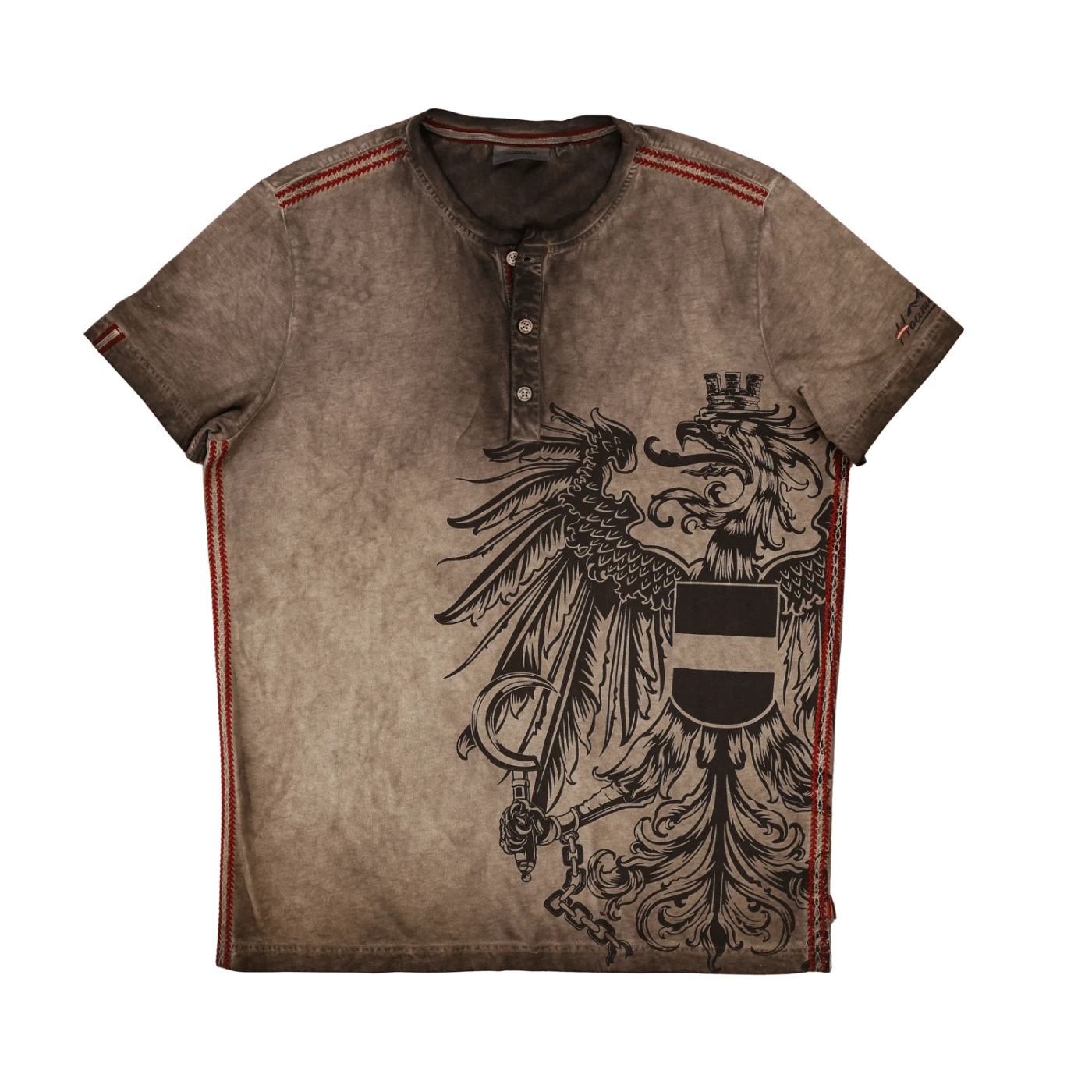 Österreich Adler Vintage Trachten T-Shirt - Dunkelbraun
