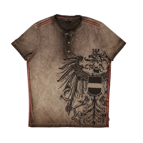 Österreich Adler Vintage Trachten T-Shirt - Dunkelbraun