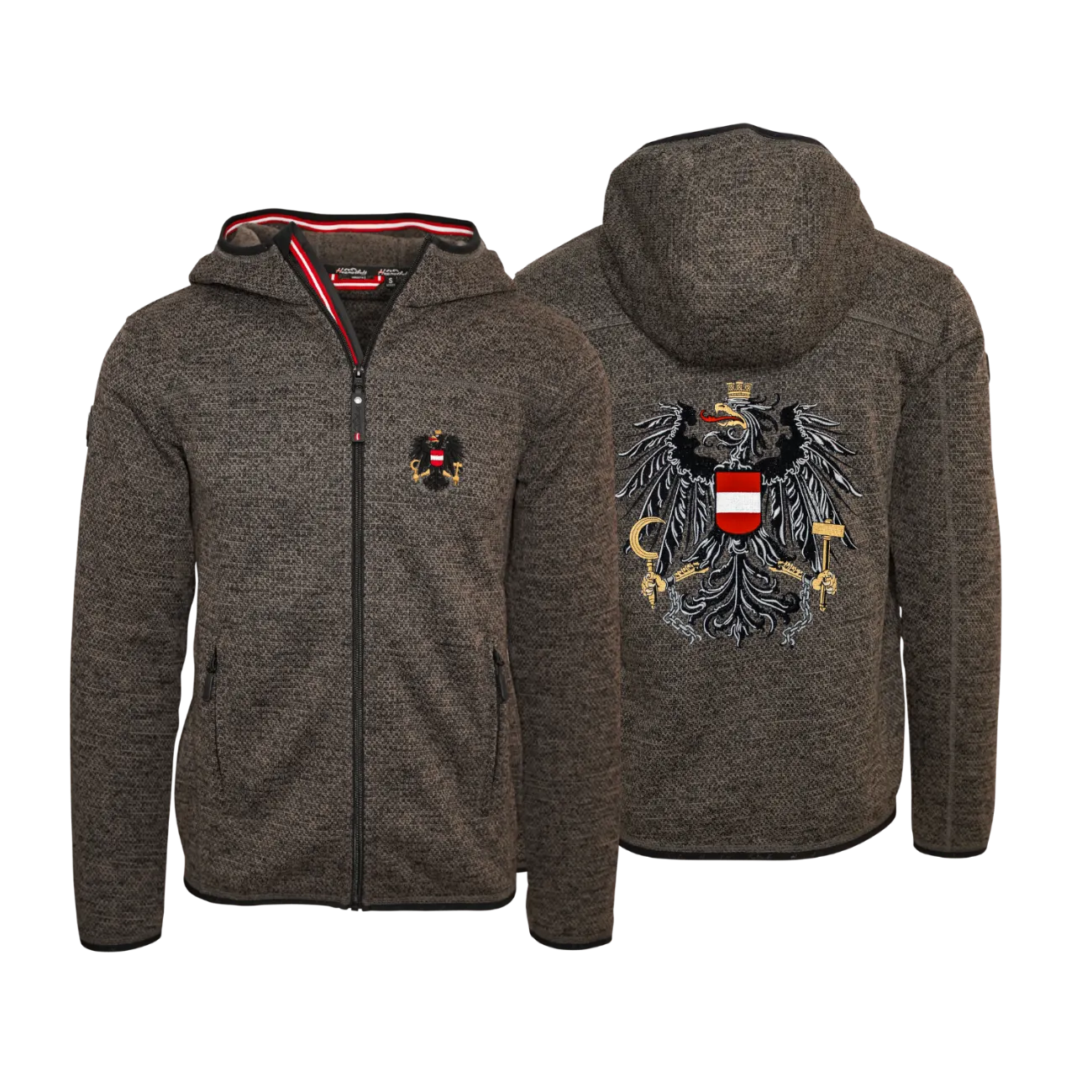Österreich Kultjacke mit Kapuze - Strickoptik