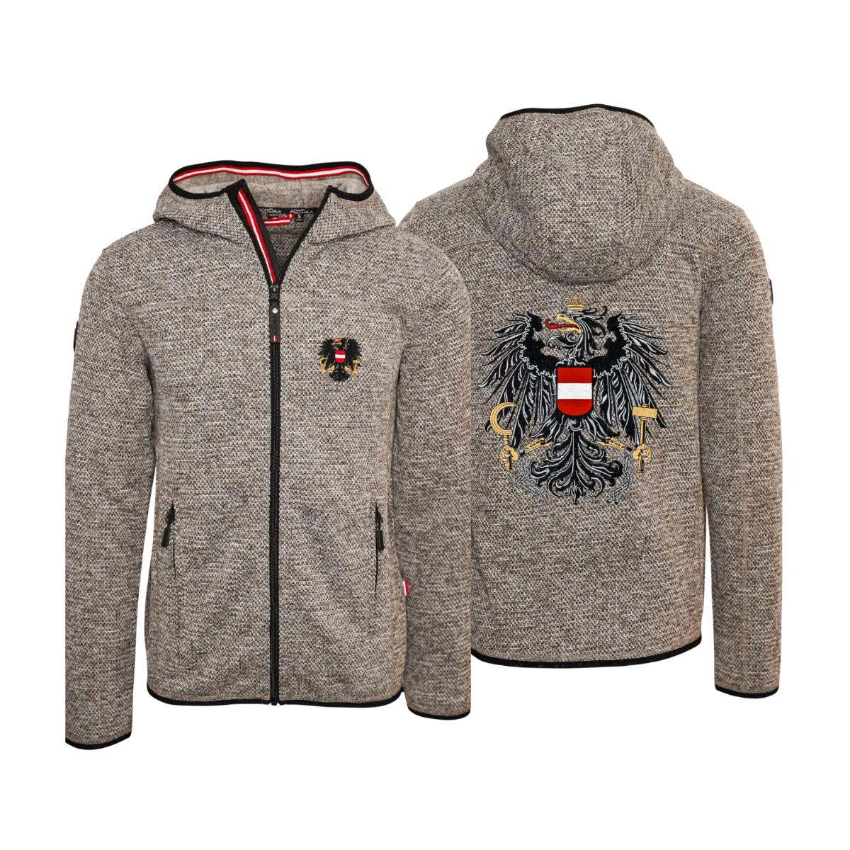 Österreich Kultjacke mit Kapuze - Strickoptik