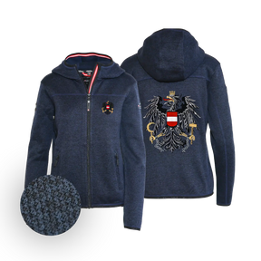 Österreich Kultjacke mit Kapuze - Strickoptik