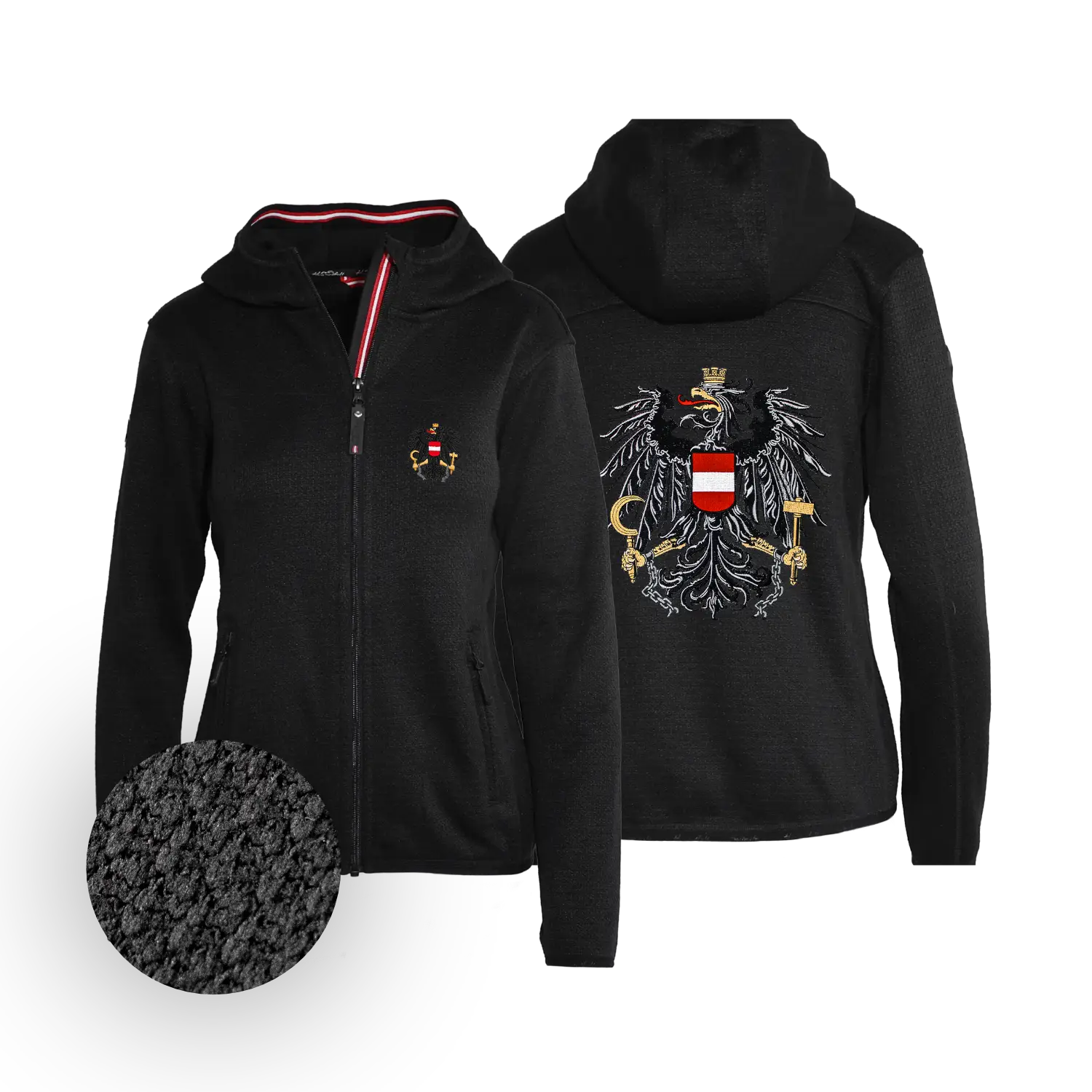 Österreich Kultjacke mit Kapuze - Strickoptik