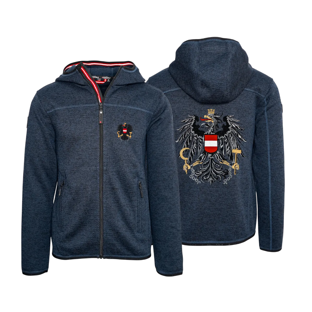Österreich Kultjacke mit Kapuze - Strickoptik