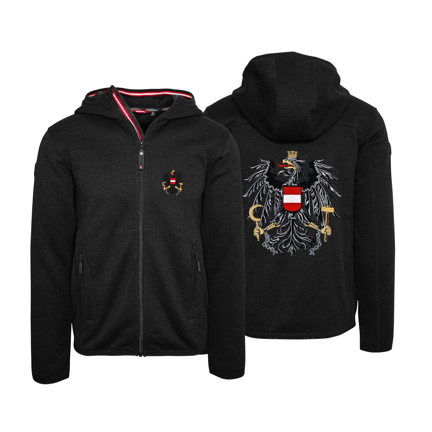 Österreich Kultjacke mit Kapuze - Strickoptik