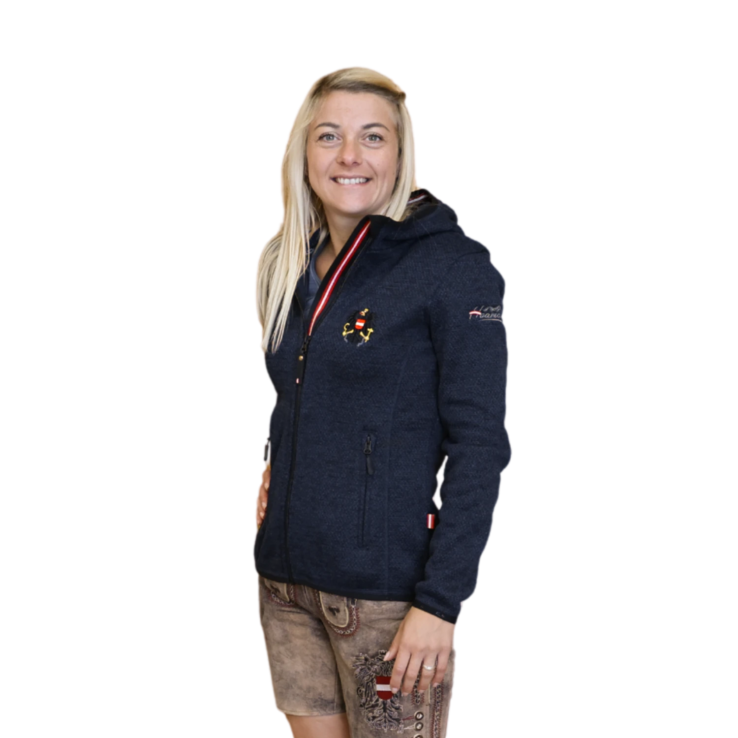 Österreich Kultjacke mit Kapuze - Strickoptik