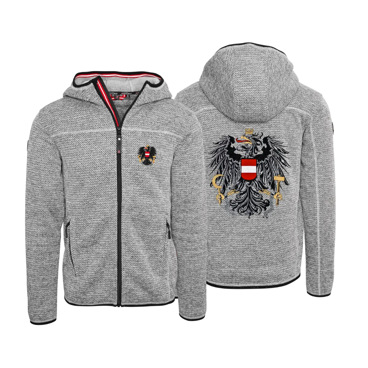 Österreich Kultjacke mit Kapuze - Strickoptik
