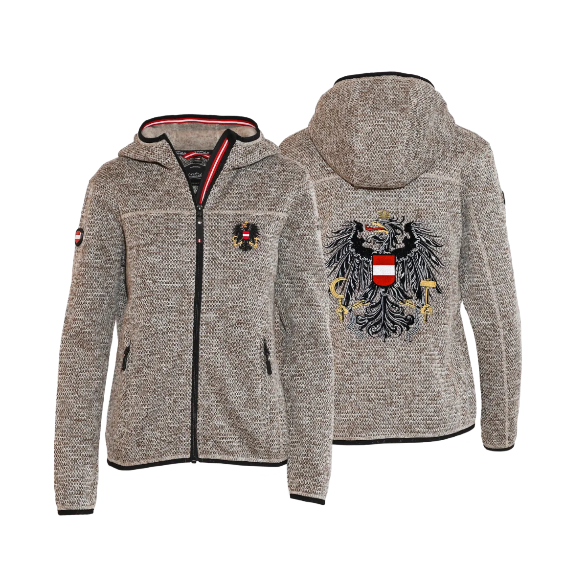 Österreich Kultjacke mit Kapuze - Strickoptik