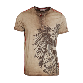 Österreich Adler Vintage Trachten T-Shirt - Hellbraun