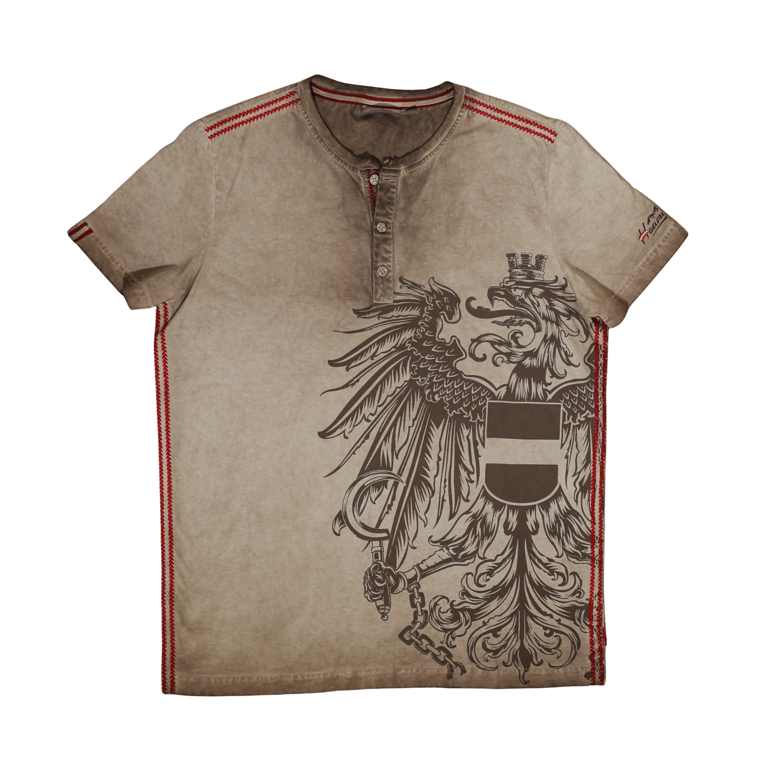 Österreich Adler Vintage Trachten T-Shirt - Hellbraun
