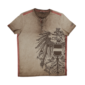Österreich Adler Vintage Trachten T-Shirt - Hellbraun