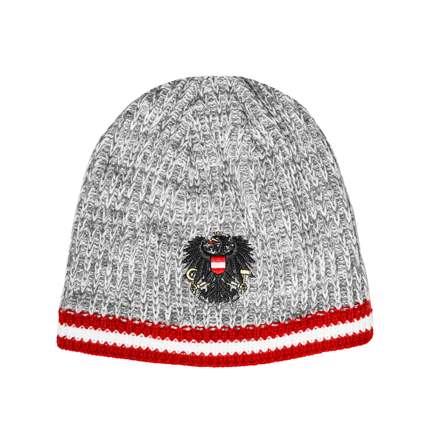 Österreich Adler Winter Strickmütze #Farbe_Grau