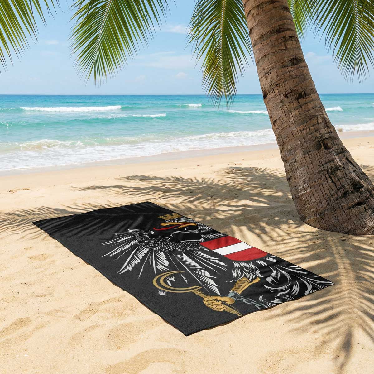 Mikrofaser-Badetuch - Österreich Adler schwarz