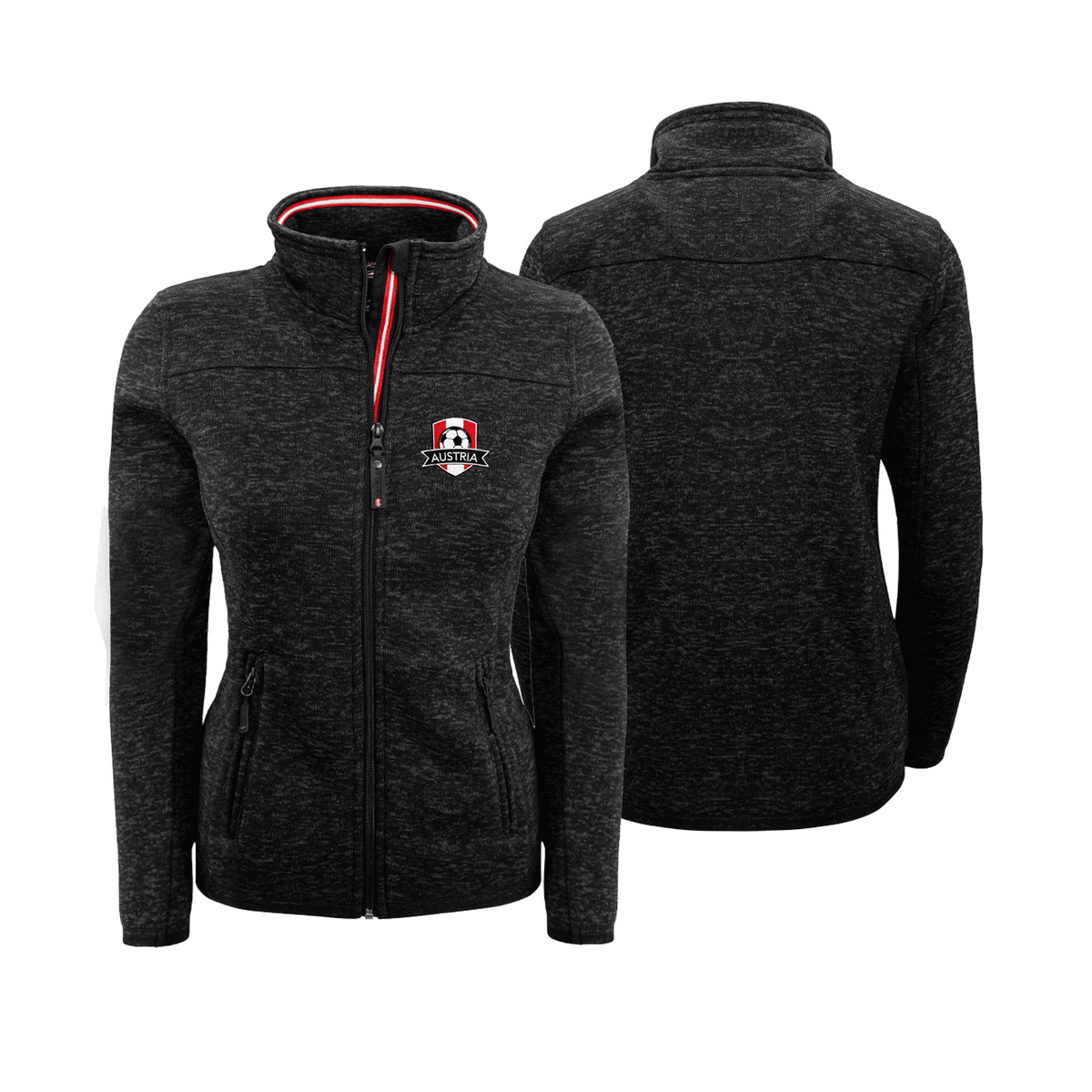 Österreich Fan Fleece Weste Damen schwarz #Farbe_Schwarz