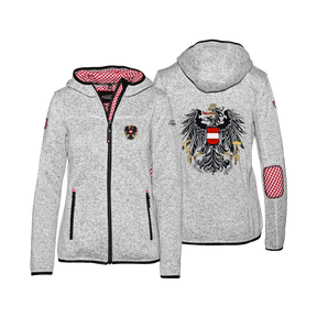 Österreich Trachten Kultjacke mit Kapuze - Karo Rot