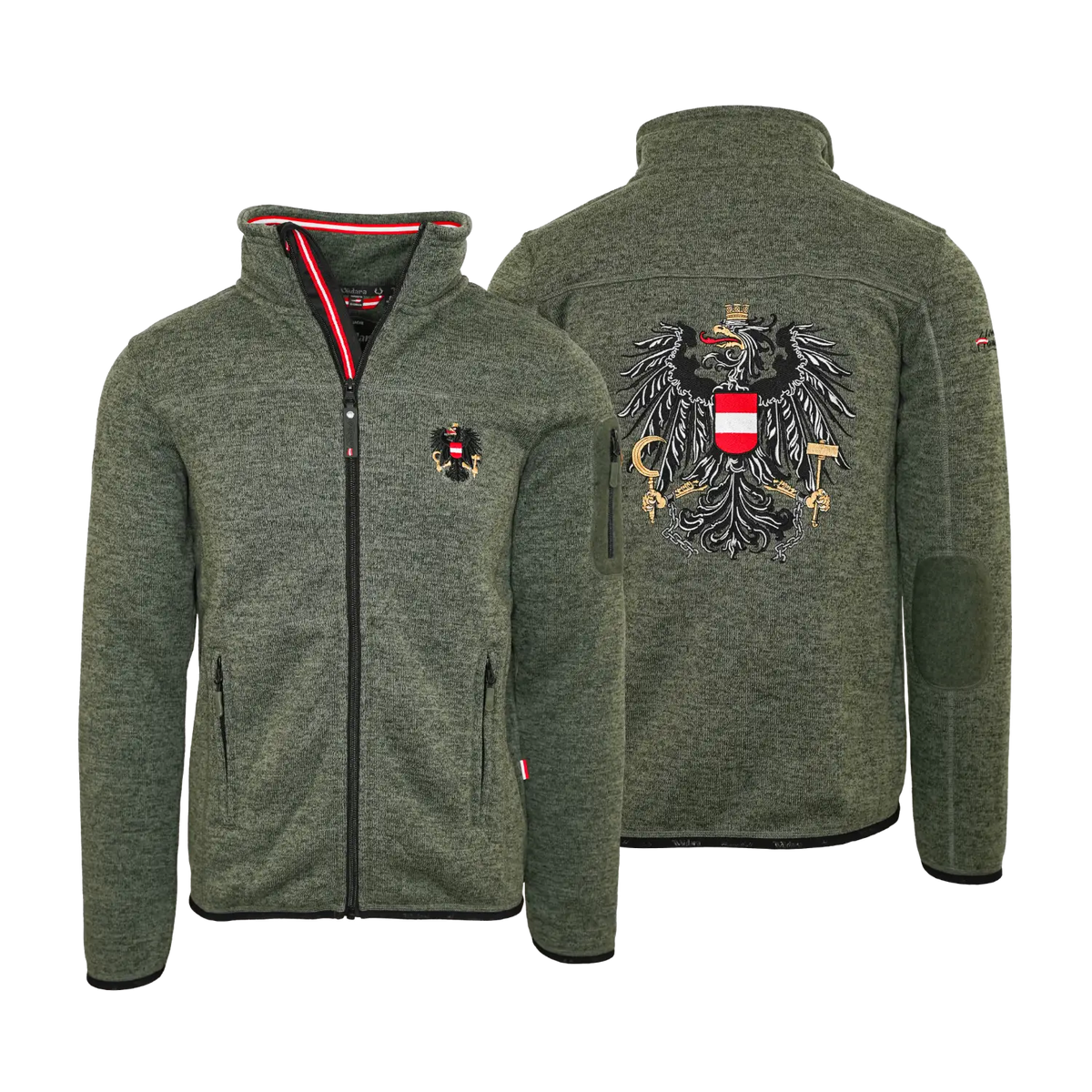 Österreich Fleece Jacke Herren dunkelgrün #Farbe_Dunkelgrün