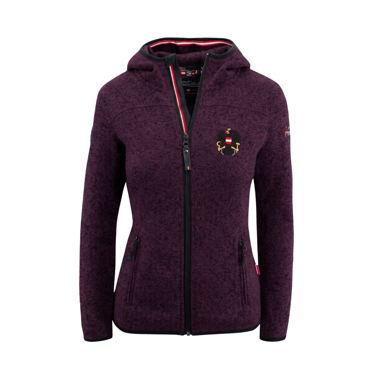 LIMITIERTE Österreich Adler Kultjacke mit Kapuze - Bordeaux-Violett