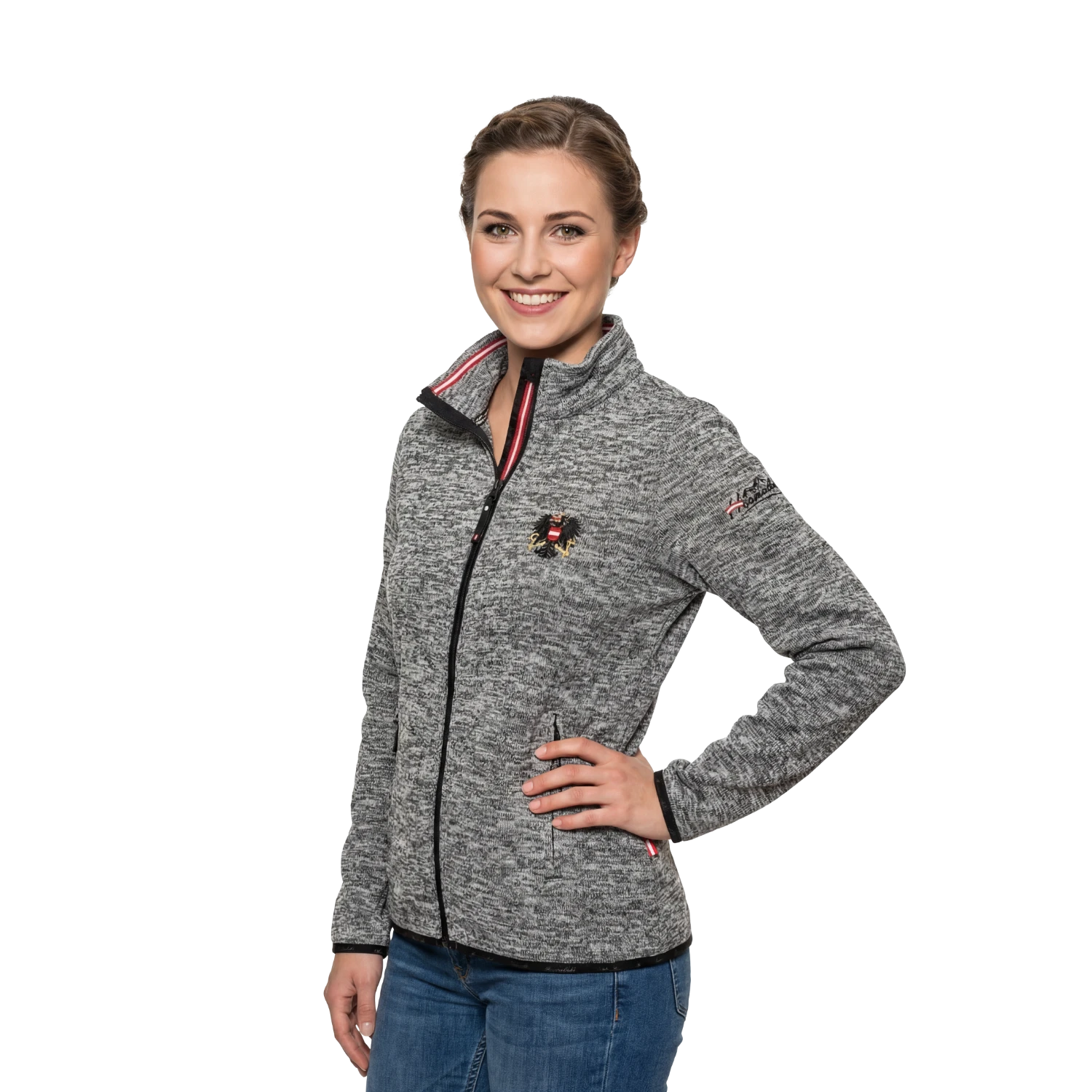 Österreich Adler Kultjacke ohne Kapuze - Dunkelgrau